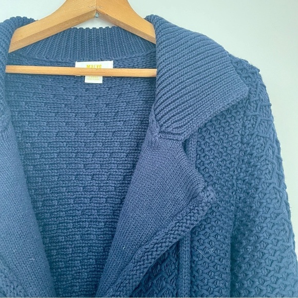 Anthropologie Maeve Navy Blue One Button Cardigan Sweater Large - Picture 2 of 7